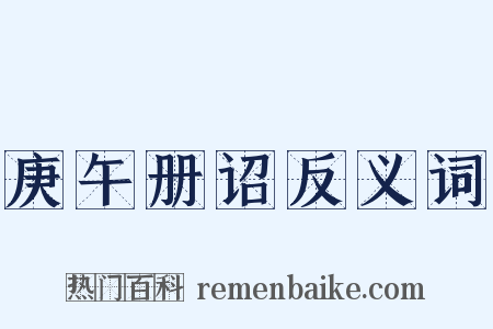 庚午册诏反义词是什么意思的图片